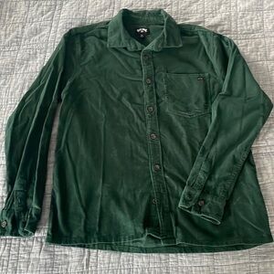 Billabong Green Corduroy Button Up Shirt